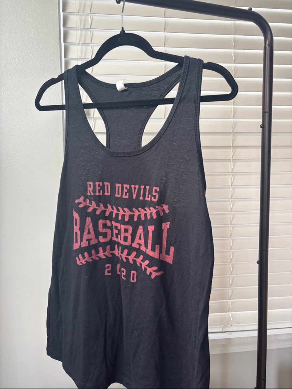Black "Red Devils Baseball" Graphic Racerback Tank - Picture 1 of 2